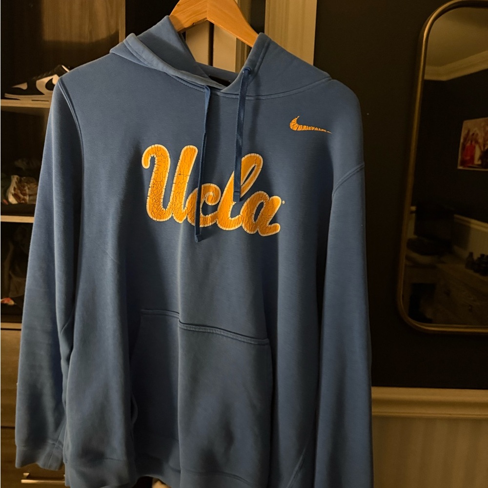 Nike UCLA Blue Hoodie with Yellow Logo